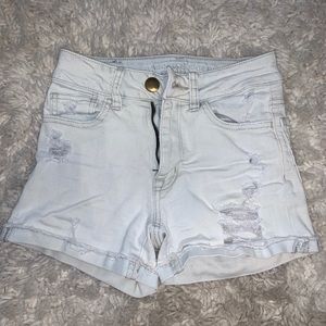 American Eagle Light Wash Cuffed Denim Shorts
